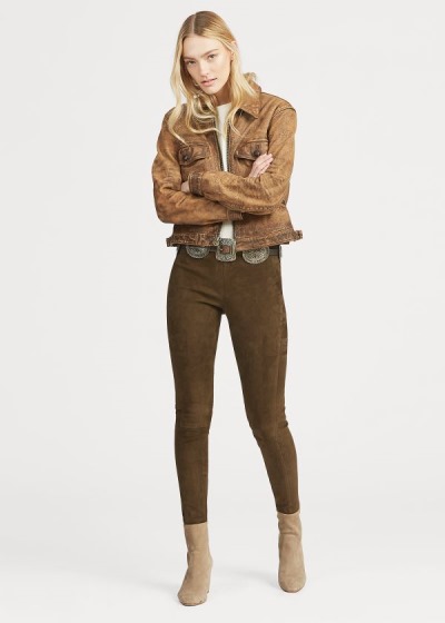 Women's Polo Ralph Lauren Suede Skinny Pants | 539068SCM